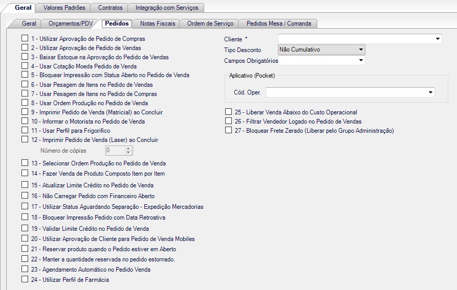 Tela de Parametros de Comercialização Aba Geral Sub Aba Pedidos.jpg