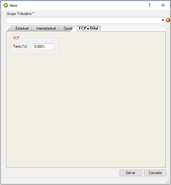 Tela de parametrização tributária FCP.jpg