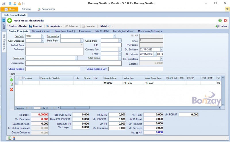 Arquivo:Tela Lançamento de Nota Fiscal de Entrada.jpg